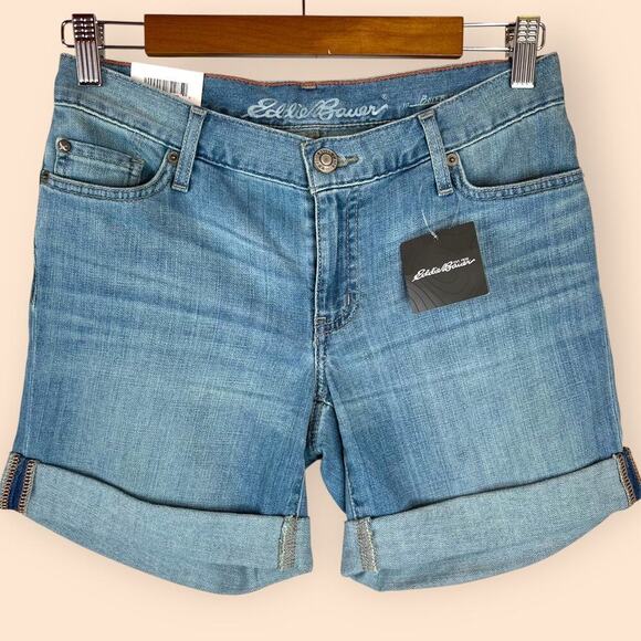 EDDIE BAUER Boyfriend Jean Shorts in Light Blue Women's Size 0 - Picture 2 of 13